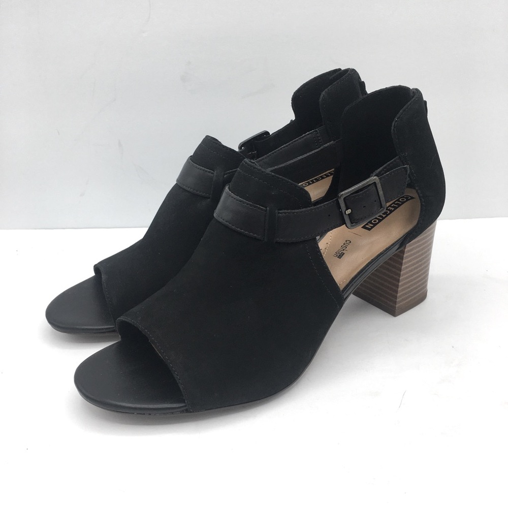 Clarks Deva Valeria Nubuck Pump Open Toe 10M
